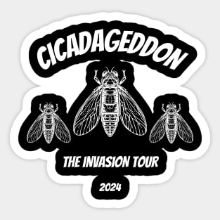 Cicadageddon Invasion Tour 2024 funny cicada Sticker